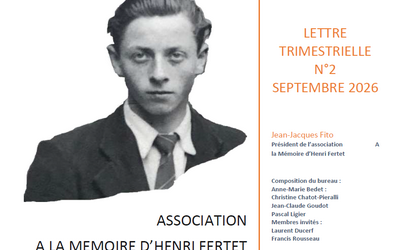 La lettre trimestrielle 2026-N°2 de l’association A la Mémoire d’Henri Fertet
